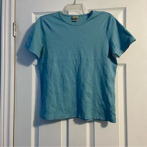 L.L. Bean Women’s Teal Short Sleeve Crew Neck Tee 100% Cotton Size L